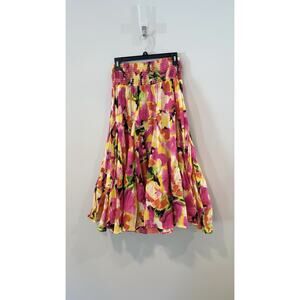 Y2K Context Floral Bohemian-Style Smocked Floral Maxi Skirt Size Small 3011